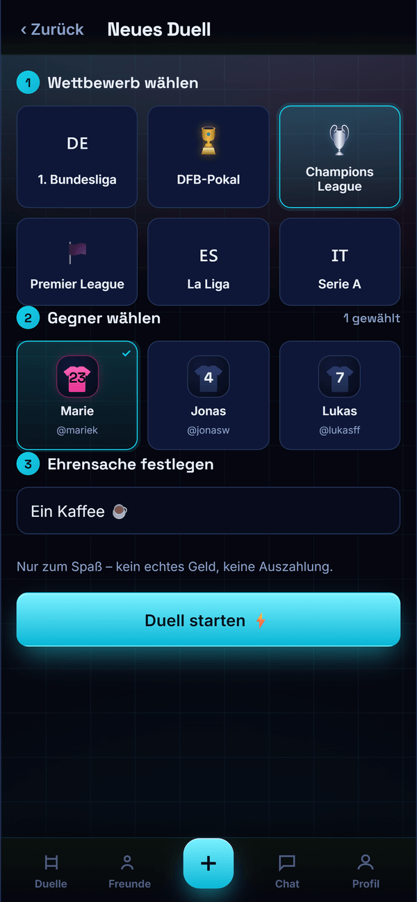 Neues Duell erstellen